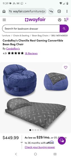 Nest corduroy queen chair bed gaming