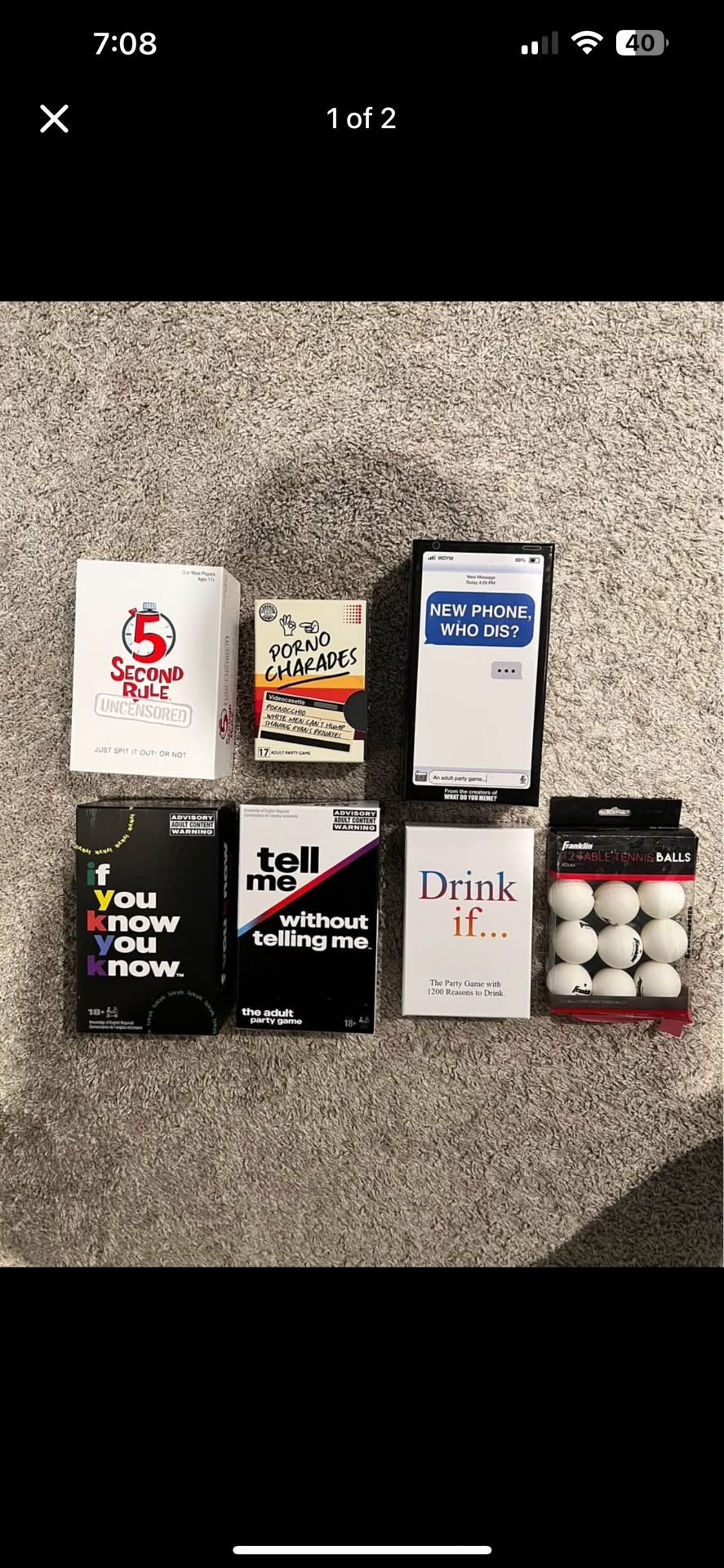 Adult Party Game Lot β Drink If, 5 Second Rule, New Phone Who Dis, Tell Me Without Telling Me