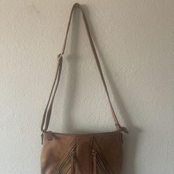 a.n.a, Womens Brown Adjustable Strap Zipper Pockets Crossbody Purse, Size 11x7x2