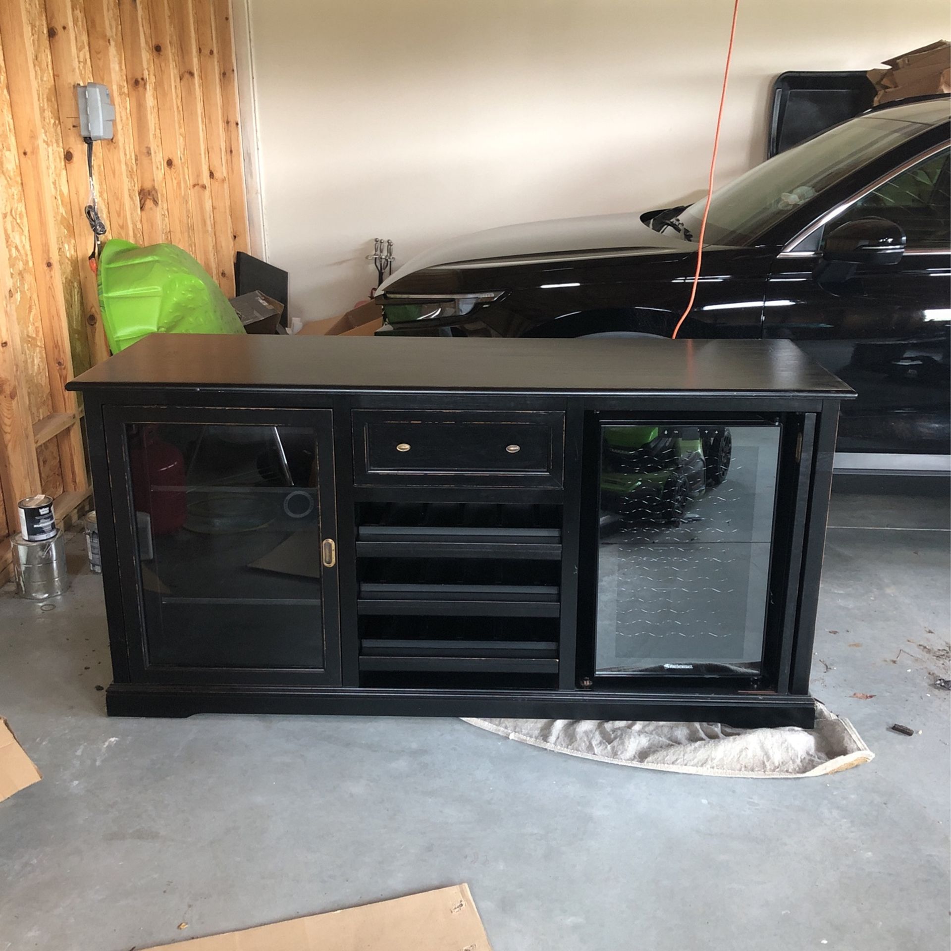 Siena Wine Credenza With Mini Fridge