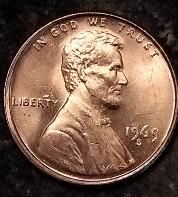 1969 S Mint MarkDDO Lincoln Memorial Penny