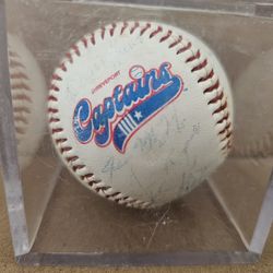 Team Signed Shreveport Captains Professional Leather Baseball in Plastic Case