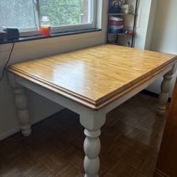 Light Color Wood  Dining Room Table Set With 5 Matching Chairs- Must Pick Up 