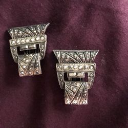 Vintage French Art Deco Marcasite earrings
