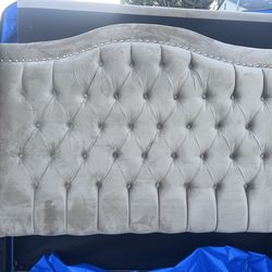 Tufted Suede Queen size Bed frame. PRICE IS FIRM