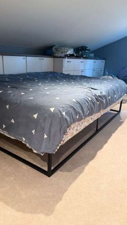 Queen bed frame and mattress