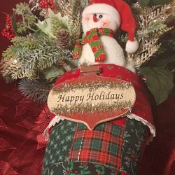 Vintage Stocking Happy Holidays 