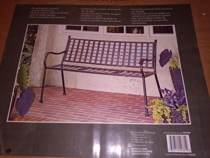 Garden Bench - New In Box