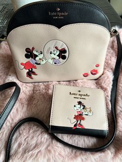 Kate Spade Disney Minnie Mouse Dome Crossbody bag/match small bifold wallet