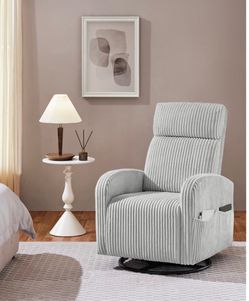 Néw  Corduroy Swivel Recliner Chair