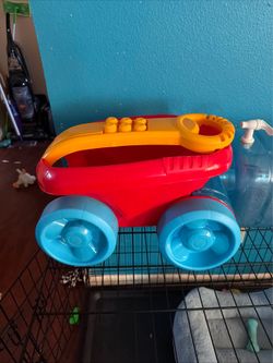 Mega bloks fisher-price blue scooping wagon building toy cart only no blocks