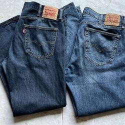 Men Levi’s Blue Jeans Style 505 & 527 Size 38 X 32 