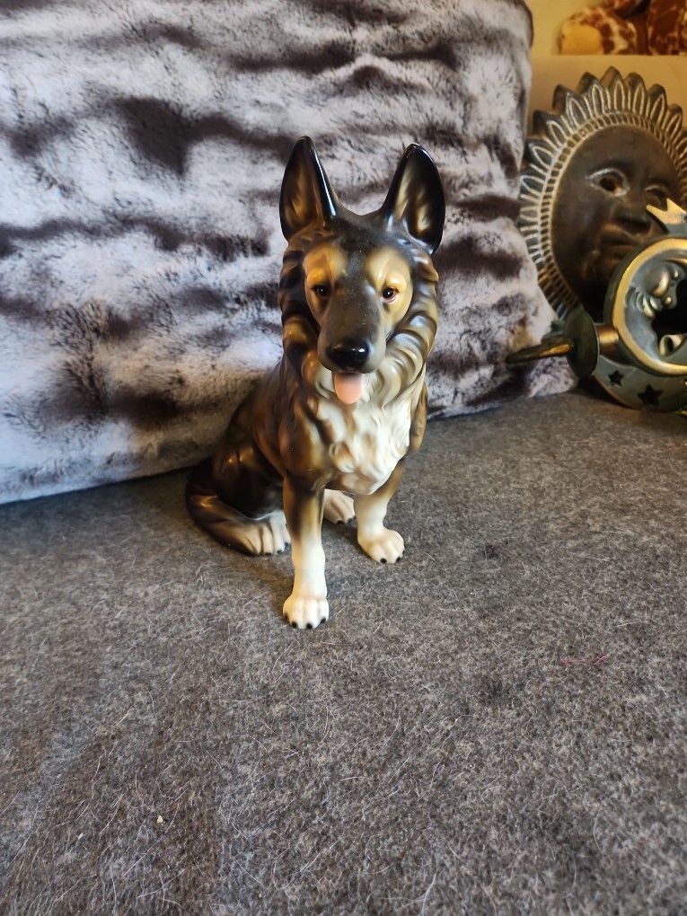 Vintage Porclean Dog Statue