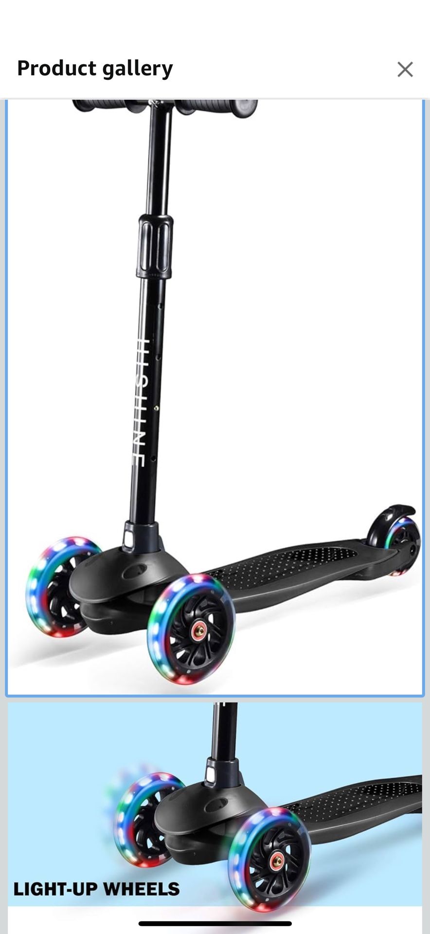 Hishine 3 Wheel Scooter for Kids Ages 3-5,Kick Scooter W/4 Adjustable Height,Toddler Scooter for Boys&Girls, Light Wheels,Learn to Stee