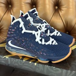 Nike LeBron 17 "College Navy" Mens Basketball Shoes Sneakers CD5056-400 size 8