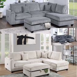 Sectional With Storage Ottoman USB Charging port SALE $599.99