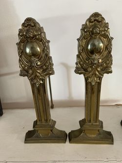 Vintage Brass French Style Andirons
