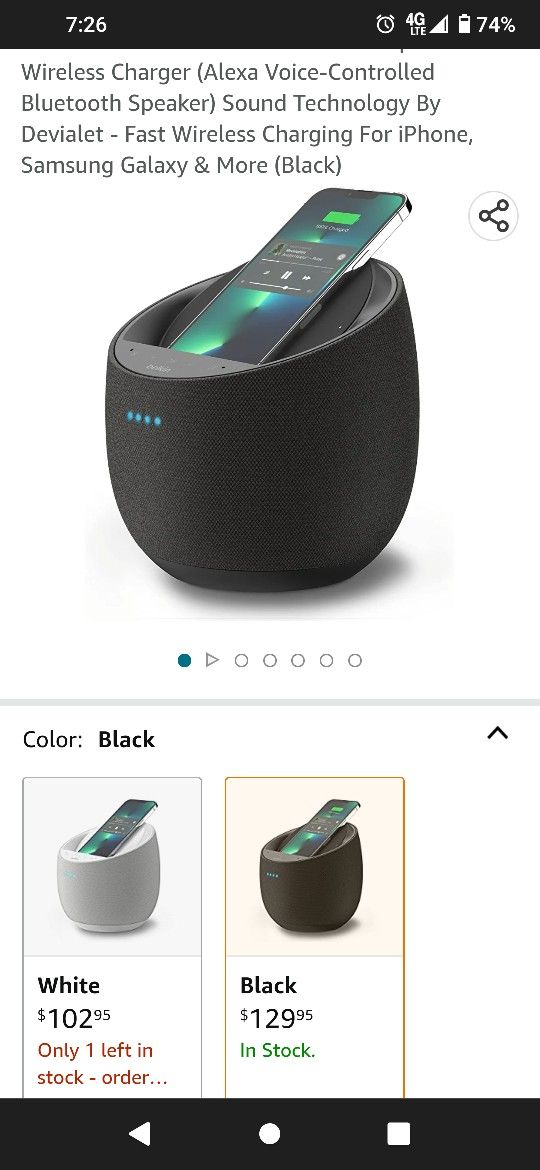 Belkin SoundForm Elite Bluetooth Speaker + Wireless Charger, Factory
Sealed