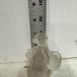 VTG Goebel Hummel 3.5" Figurine Frosted Crystal Collection Glass For Mother #A4