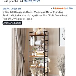 5 Tier Bookshelf