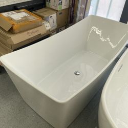 Freestanding Bathtub 65” Fiberglass Acrylic 