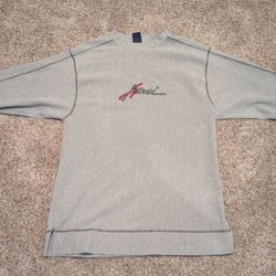 Men's Vintage 90s Karl Kani Grey Thermal Sweater With Embroidered Center Logo XXL