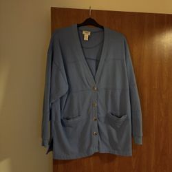 Essentials Elements; Long Sleeve V-neck Button Up Cardigan  Sweater XL