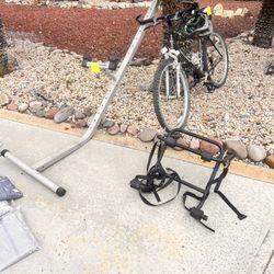 Mtn Bike And Two Bike Racks