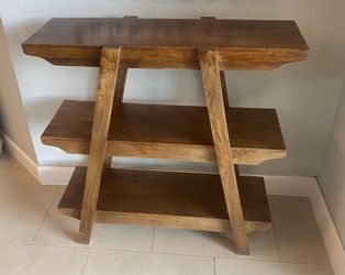 Wood 3-Tier Shelf Ladder Table