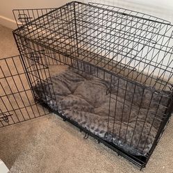 Large 36” Dog Crate With Dog Bed