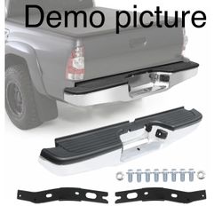 JDMSPEED Chrome Complete Rear Steel Bumper Assembly For 1995-2004 Toyota Tacoma Pickup