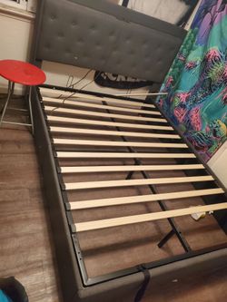 Queen bedframe with outlets