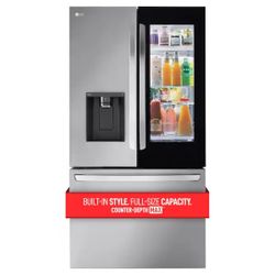 26 cu. ft. Smart InstaView Counter Depth MAX French Door Refrigerator in PrintProof Stainless Steele
