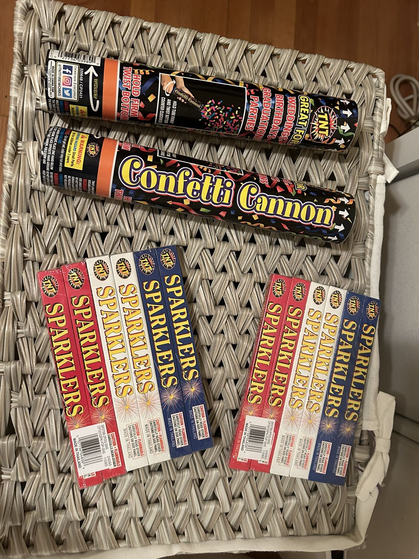 Confetti Cannon and Sparklers!