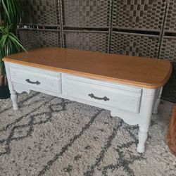 *Custom Finish* Farmhouse Style Distressed Coffee Table