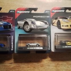 MAJORETTE COLLECTION PORSCHE, CORVETTE, CAMARO $12