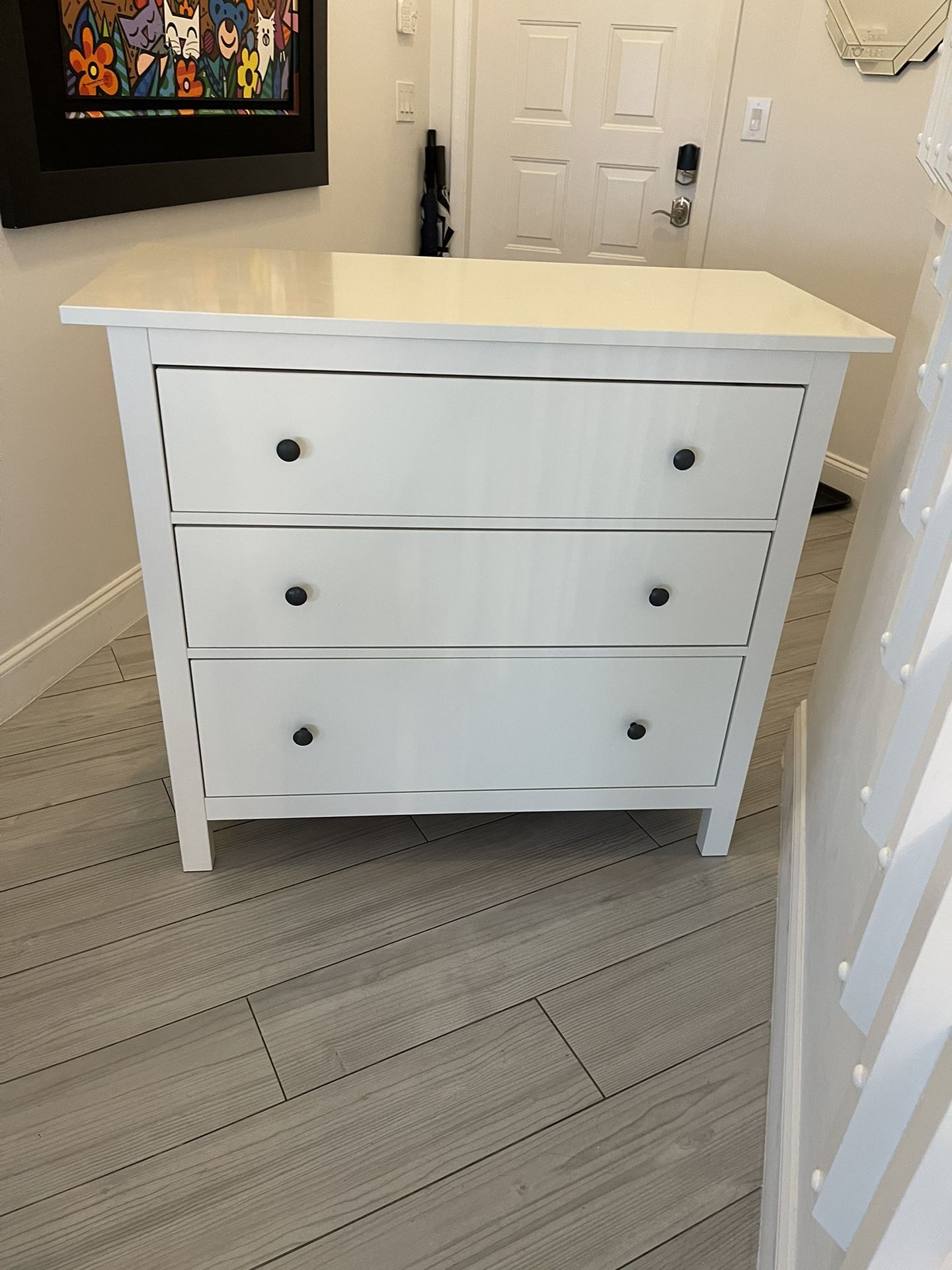IKEA HEMNES 3-drawer chest, white stain, 42 1/2x37 3/4 "