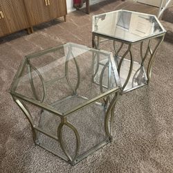 2 Glass End Tables