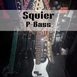 Squier — 2001 — P-Bass — Black