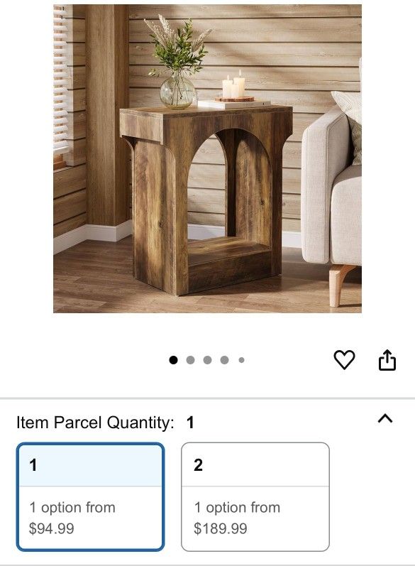 Wood End Table/ Buro De Madera 