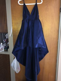 Dark blue high low dress