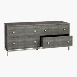 Cb2 Excellent Condition Grey Shagreen Low Dresser (Retail 1099 & No Longer Sold)