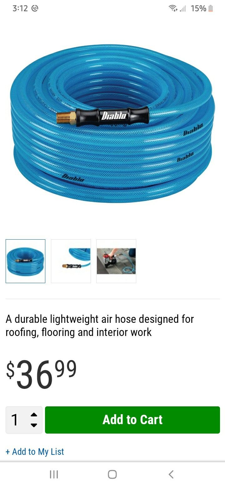 Diablo Air Hose, 100ft 250psi 1/4in