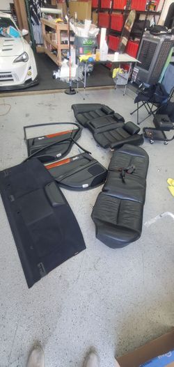 Rear black Interior GS300 GS430 back seat door card trim buckle