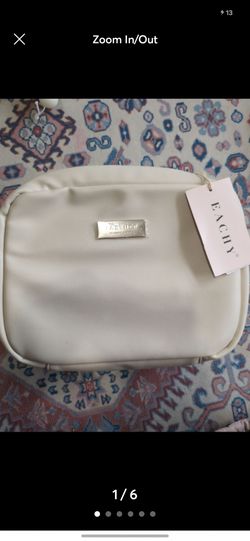 Eachy Cream Vegan Leather Cosmetic Bag