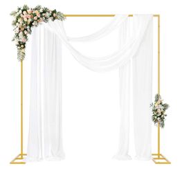 Fomcet 8x8FT Backdrop Stand Heavy Duty Gold Adjustable Pipe and Drape Stand