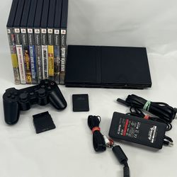 Sony PlayStation 2 PS2  Slim Console Bundle With Games Black  (SCPH-70012)