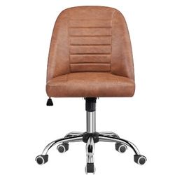 Mid Back PU Leather Armless Desk Office Chair