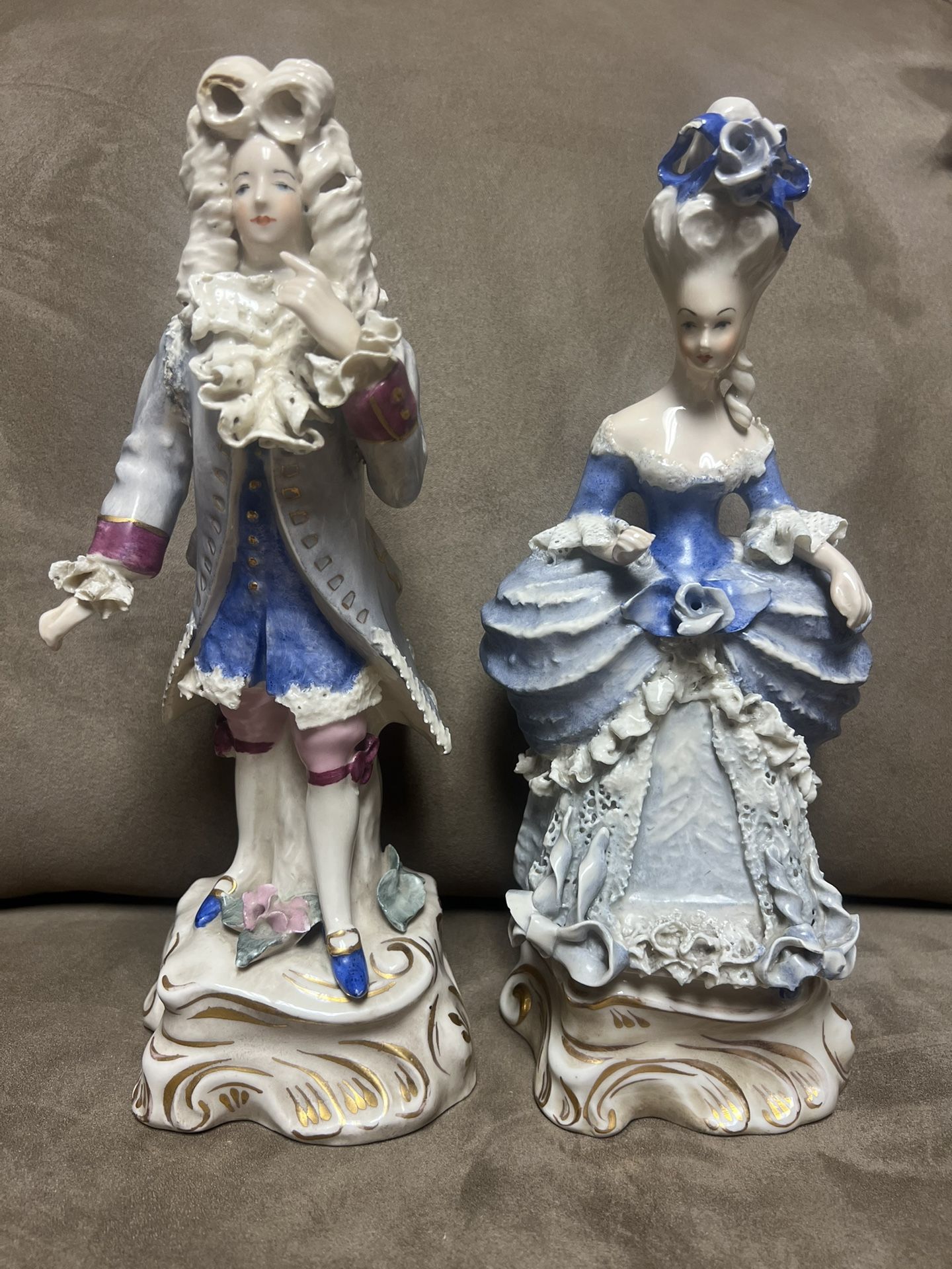 Cordey Vintage Porcelain Man And Woman Figurines