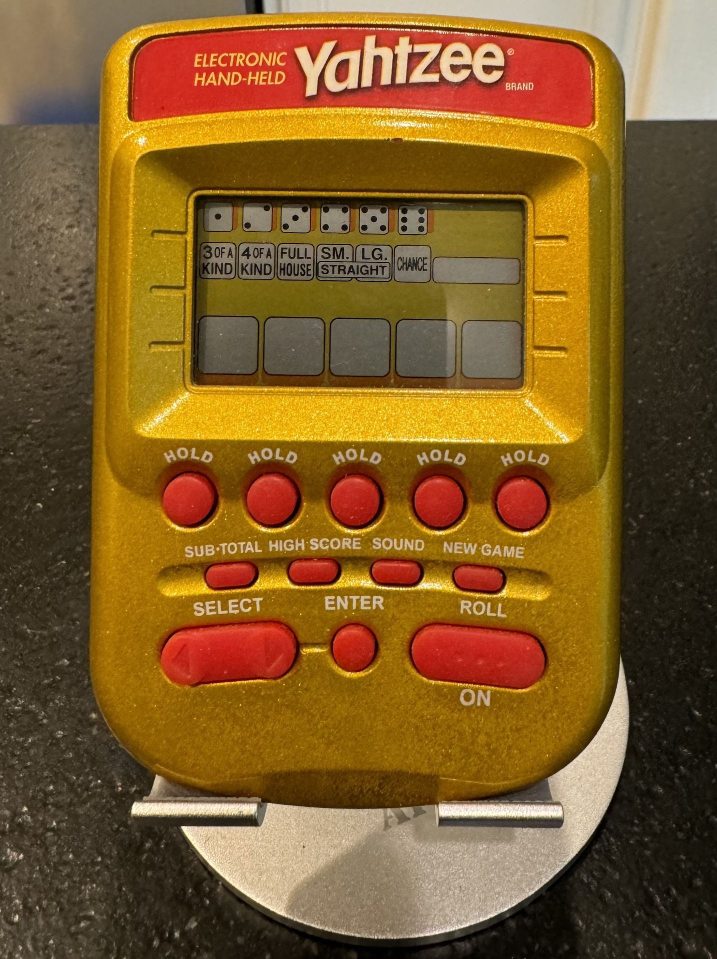 HASBRO Yahtzee Gold Edition Handheld Electronic Game (2002) Tested Works VTG